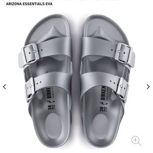 Birkenstock Mens Arizona Eva sandal silver metallic